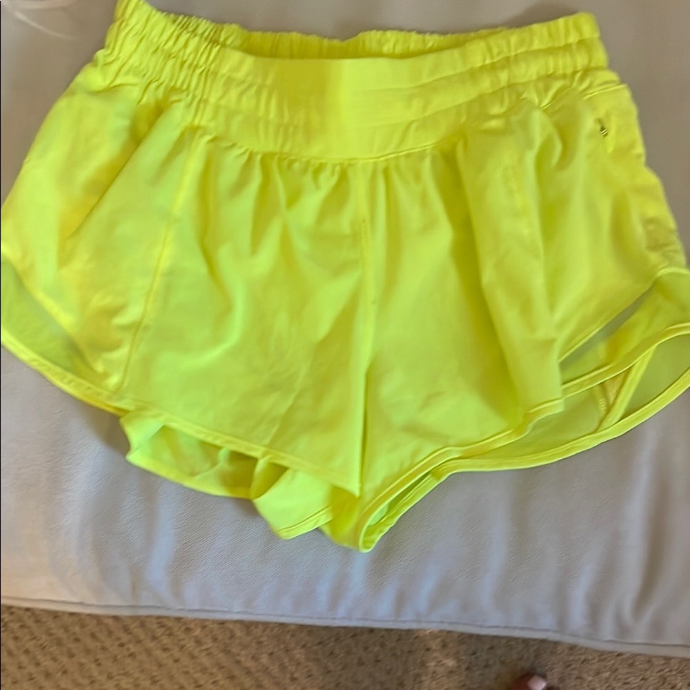 Lululemon Neon Yellow hottie hot Shorts size 6